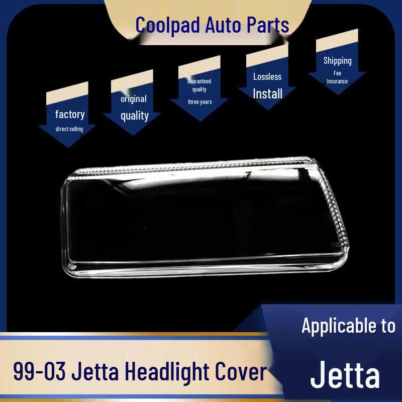 Compatible Headlight Cover for 99-03 Jetta King Models, PC Transparent Plastic with Surface Hardening Treatment.