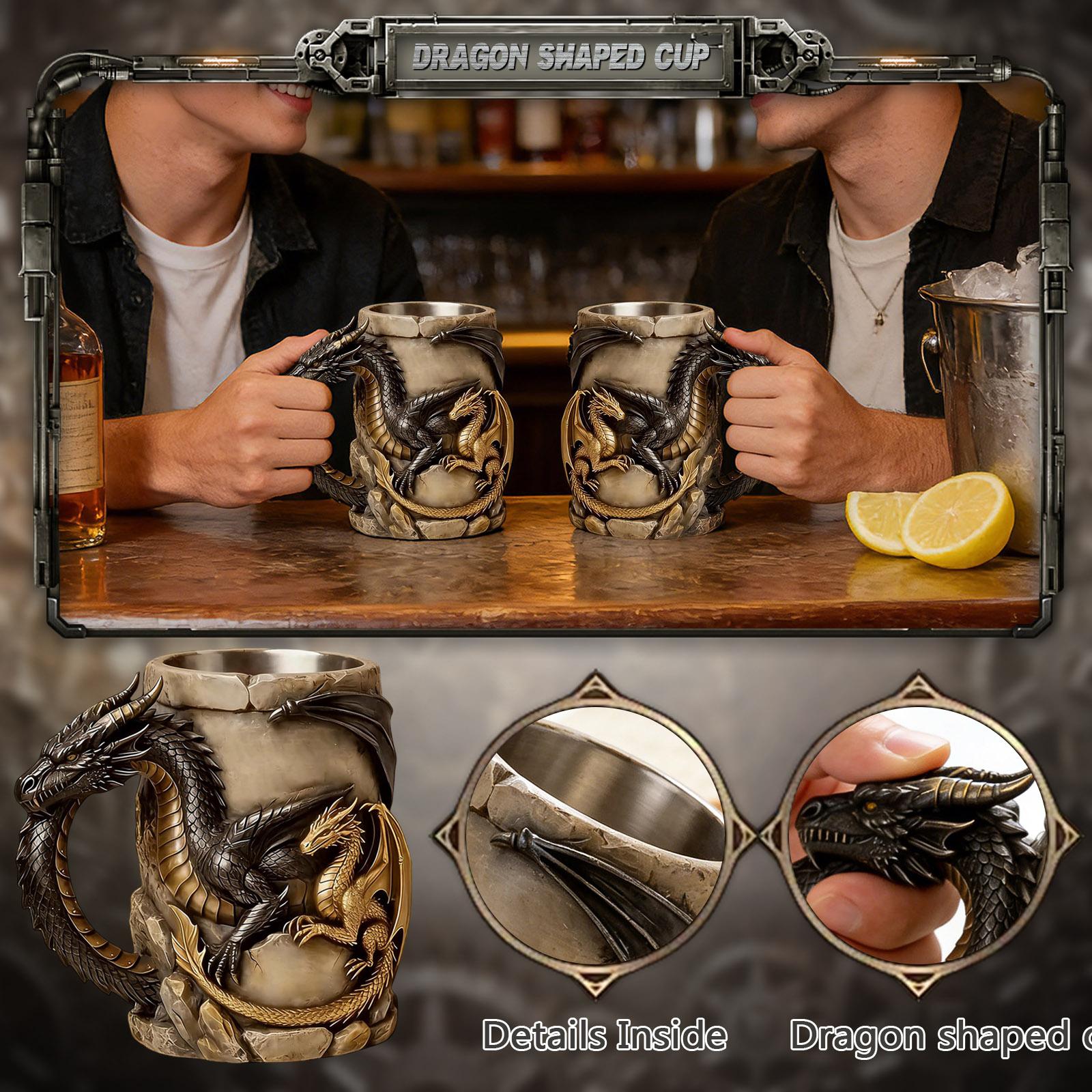 

2026 New, Dragons Beer Tankard Drink Cup, Coffee Mug, Bar Party Drinkware Decors, Gothic Day Gift For Dragons Lovers