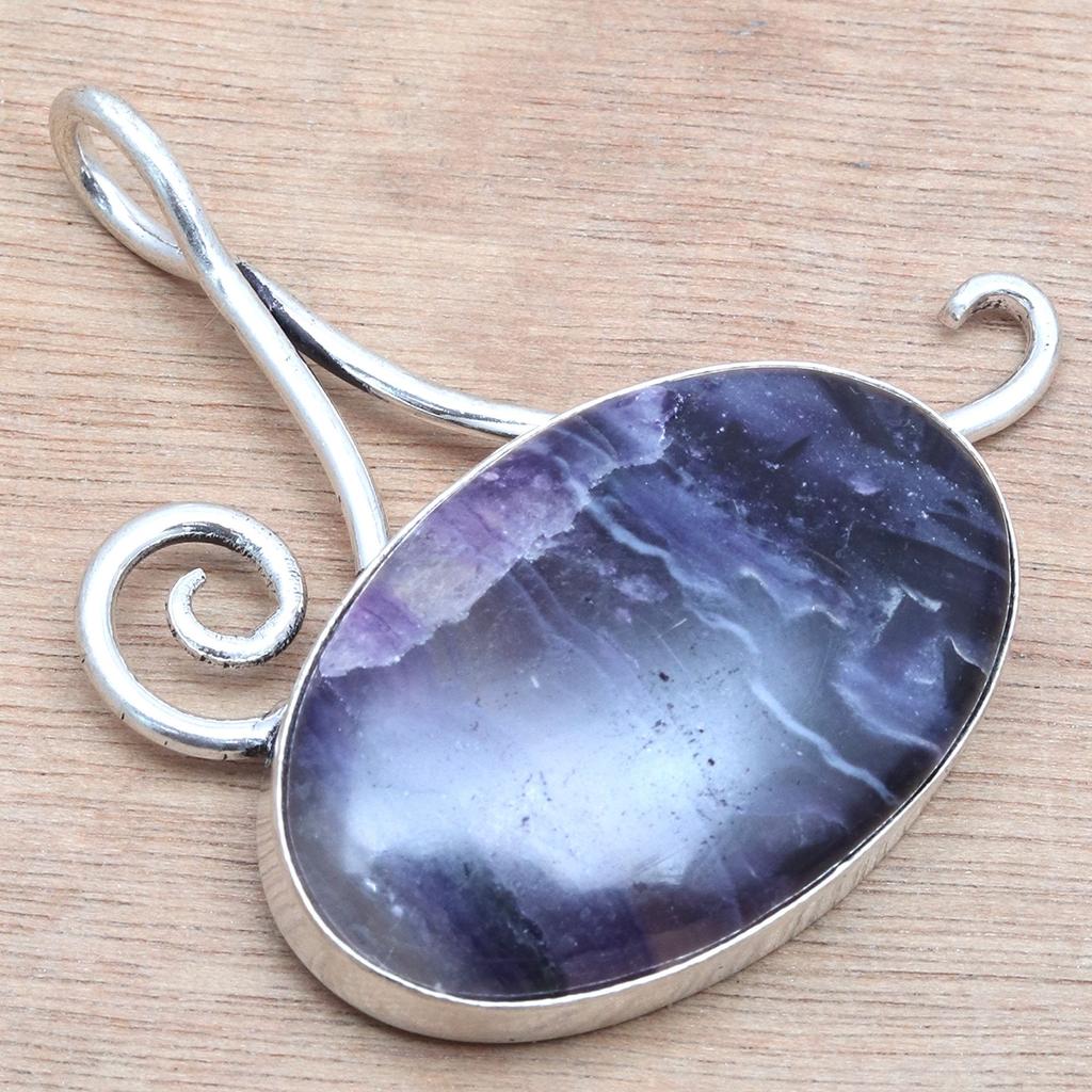 Prehnite Cabochon Gemstone Handmade Women's Unisex Silver Jewelry Pendant 2