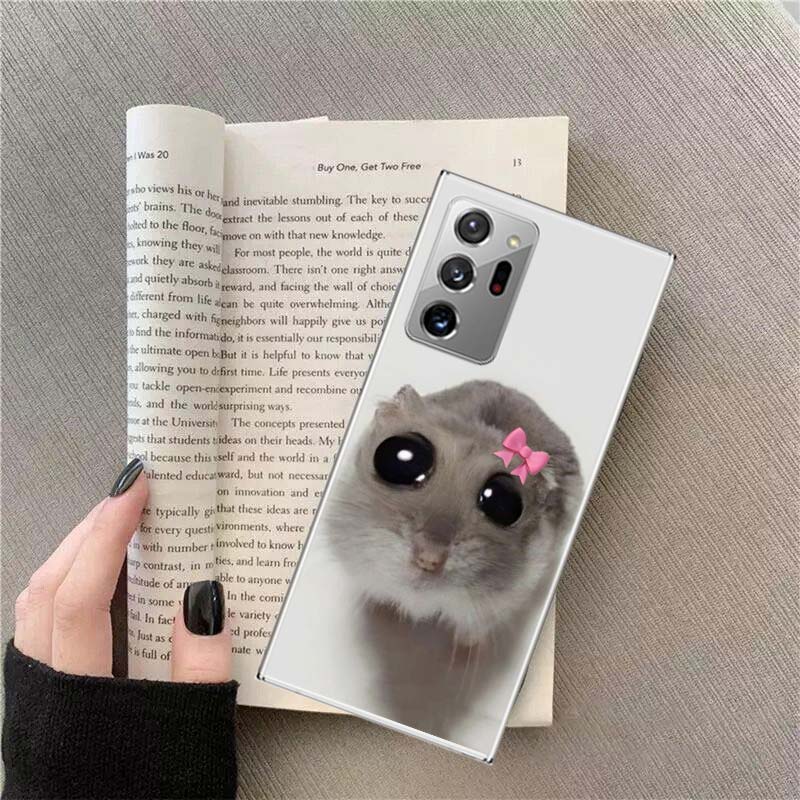 Funny Sad Hamster Meme Phone Case For Samsung Galaxy S25 Edge S24 S23 FE S22 S26 Ultra S21 S20 S10 Plus Capa Soft