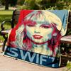 1 pezzo Coperta in Flanella da Esterno Taylor Swift, Accogliente & Calda Morbida Te Design Giocoso, Riposino Campeggio,