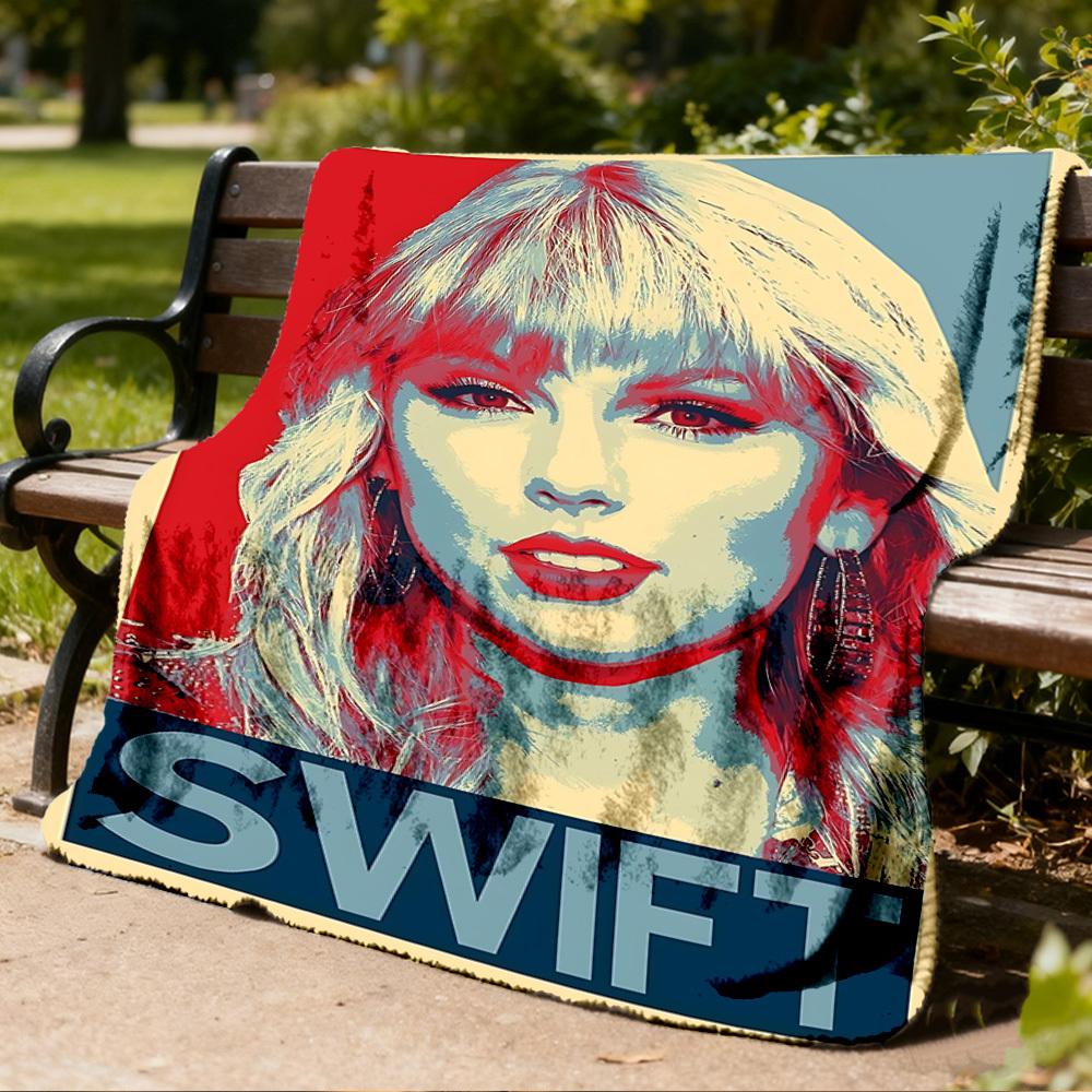 1 pezzo Coperta in Flanella da Esterno Taylor Swift, Accogliente & Calda Morbida Te Design Giocoso, Riposino Campeggio,