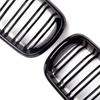 Car Front Bumper Sports Slat Grille Cover For BMW 1-Series F20 F21 2015 2016 2017 1Pair Kidney Racing Grille Glossy Black Grill