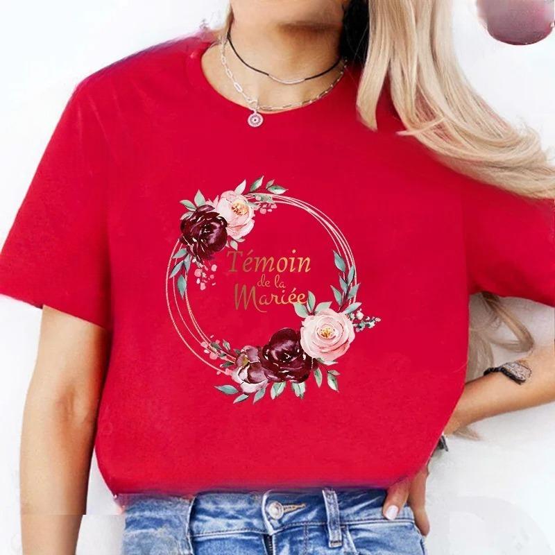 

2026 Summer French Girl Fringe Girl Party Evjes Girl Bridesmaid Lady Tshirt Garland Pattern Tshirt Brides Dress Wedding S