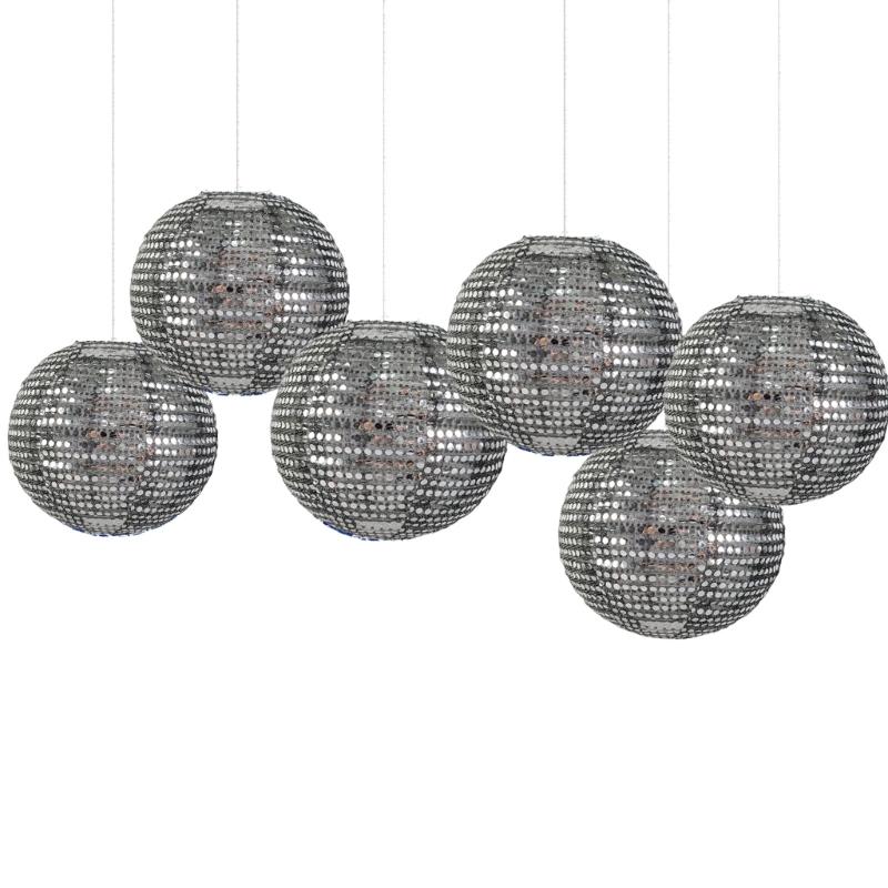 

Pack of 6 Sparkling Sequins Lanterns for Weddings and Special Event Decoration Projection Light Elegant Party Supplies серебряный