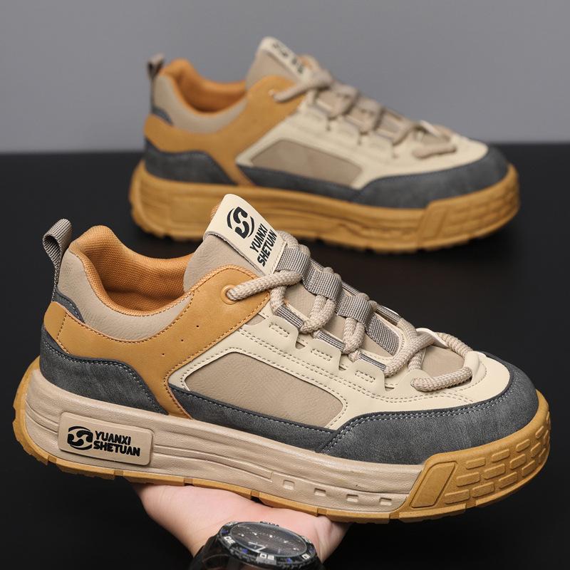 Boty podzimní a zimní pánské boty všestranné ležérní plátěnky pánské 2025 nové sportovní všestranné silné podrážky zvyšující výšku pracovní trendy boty