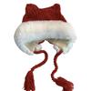 Animal Ear Flap Hat, Cute Plush Trapper Hat for Women, Winter Knit Cap with Fuzzy Ears, Warm Thermal Winter Hat for Cold Weather