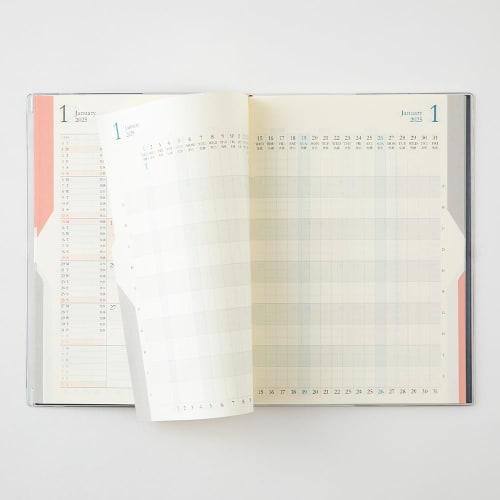 Midori Double Schedule Notebook 2025 B6 Monthly Progress Navy 22320006 (Starting October 2024)