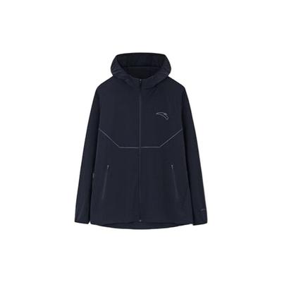 Running Series Solid Color Outdoor Sports Hooded Sun Protection Windbreaker Jacket Men Outerwear Black 152325601-4