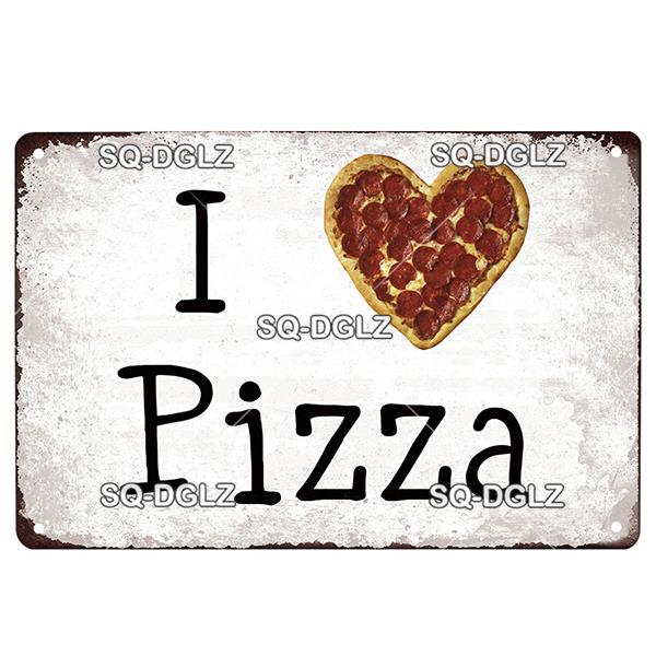 Italienische Pizza Vintage Metallschild Blechschild Vintage Dekoration Man Cave Plakette Hauswanddekoration Bar Schild Heimdekoration Poster