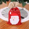 Santa Claus Burlap Christmas Gift and Candy Tote Bag
