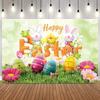 Happy Easter Party Decorations Photography Background Spring Forest Bunny Eggs Children Birthday Photobooth Backdrop Props8