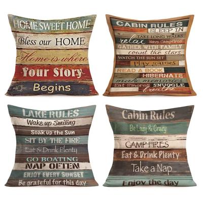 Retro Retro Style Printed Polyester Pillowcase, Living Room Sofa Cushion Cover, Household Pillow 40x40