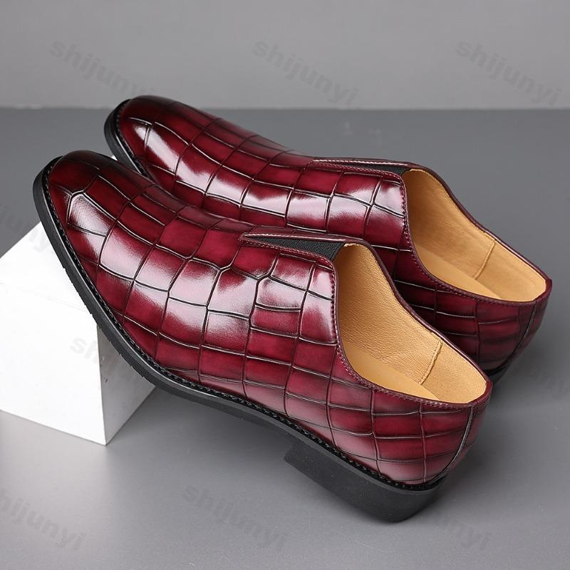 Men's Leather Shoes 2025 New High-quality Business Casual Shoes Luxury Men's Dress Oxford Shoes Stone Pattern Large Size 39-48