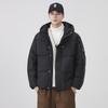 Men's 2025 Fashion Trend Black Hooded Down Jacket - 90% Down, Thick & Warm