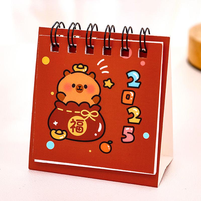 

Year Mini Cartoon Desk Calendar Cute Calendar Portable Pocket Calendar Schedule Desktop Decoration Student Gifts as the picture
