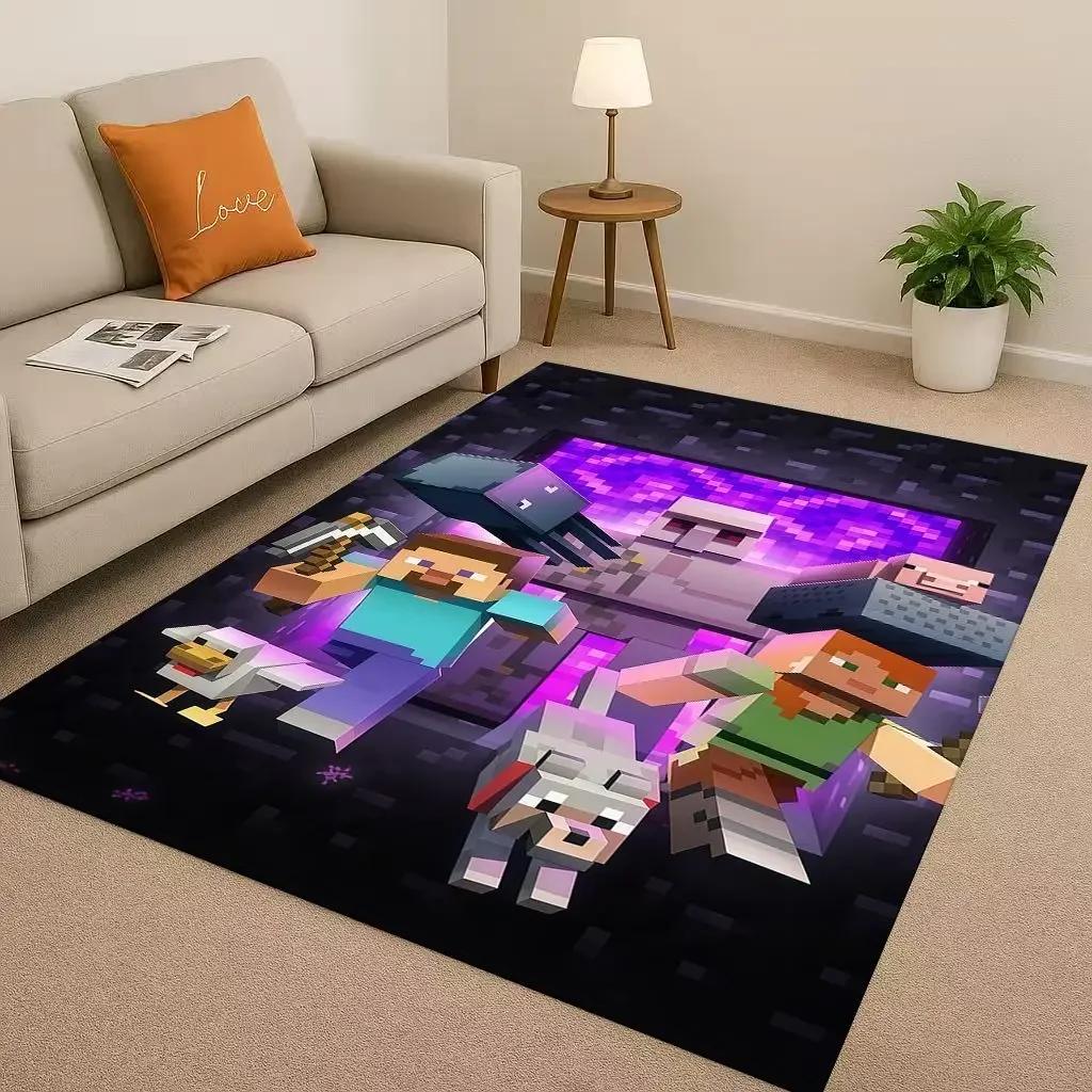 3D S-Sand B-box Cartoon Game Living Room Non-Slip Area Rug Soft Carpet for Bedroom Playroom Sofa,Easy Clean Home Decor Doormat