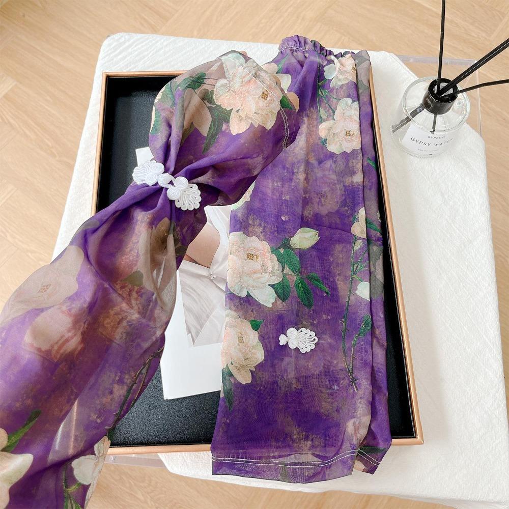 

Anti-UV Chiffon Sunscreen Sleeve Flower Cycling Gloves Breathable Printed Ice Silk Sleeves Driving Style 5