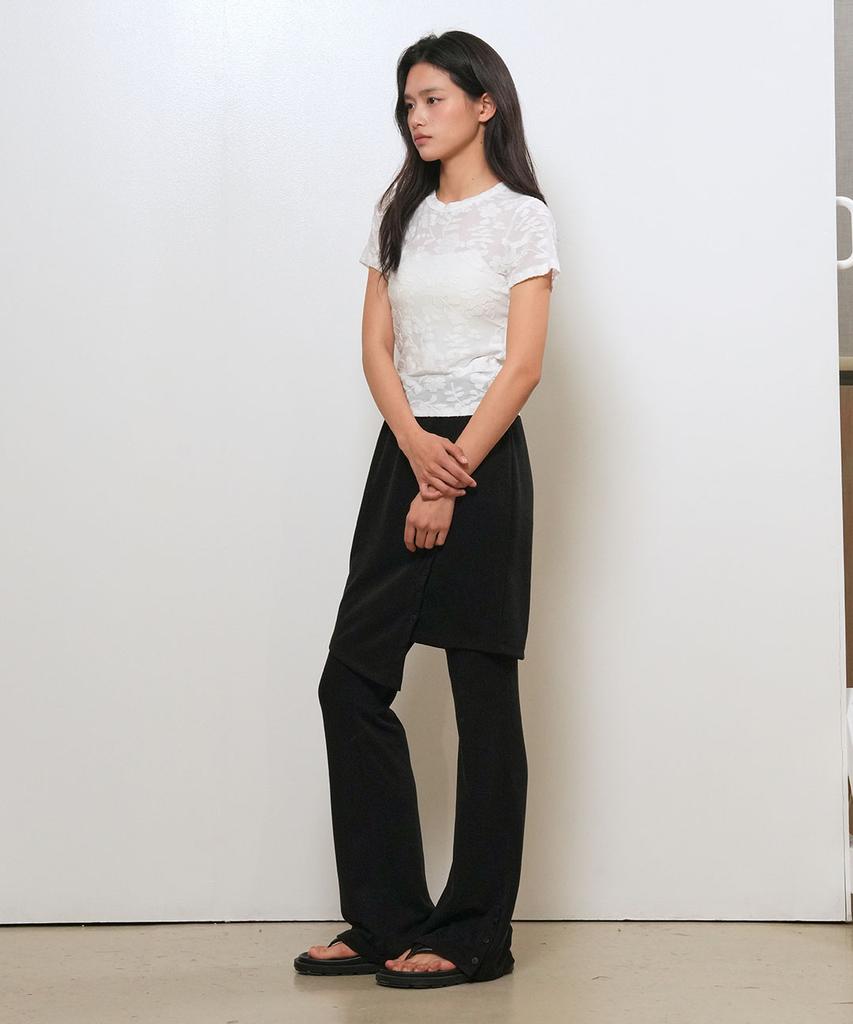 GENERALIDEA Button Slit Skirt Set Pants [Black] / Gf2Lpt511