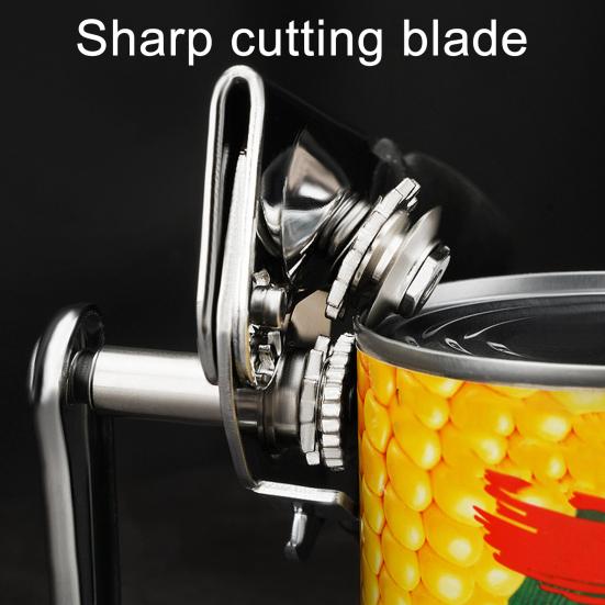 Kommersiell Burköppnare Rostfritt Stål Handhållen Burköppnare Enkel Öppning Flasköppnare Rostskyddad Tvättbar Manuell Burköppnare för Burk och Flaskor