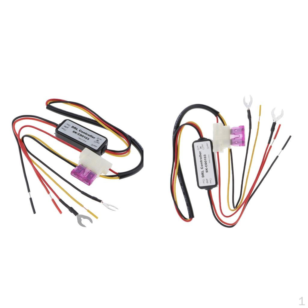 

2Pcs Car LED Daytime Running Light Relay Harness 12-18 DRL Controller