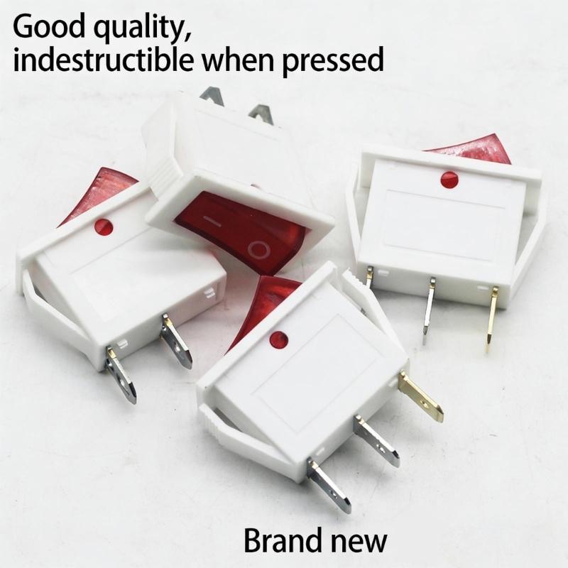 16A 250V Rocker Switches With Red Light Indicators LED Toggles Rocker Switches for Home Appliances And Fitness Equipment