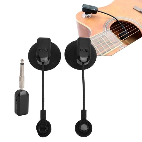 2.4G Wireless Musical Instrument Microphone, 360 Rotating Condenser Saxophone Microphone Pickup System for Guitar, Violin, Accordion, Concert Outdoor