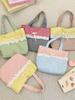 Patchwork Lace Canvas Handbag - Women’s Spring/Summer Commute & Shopping Bag