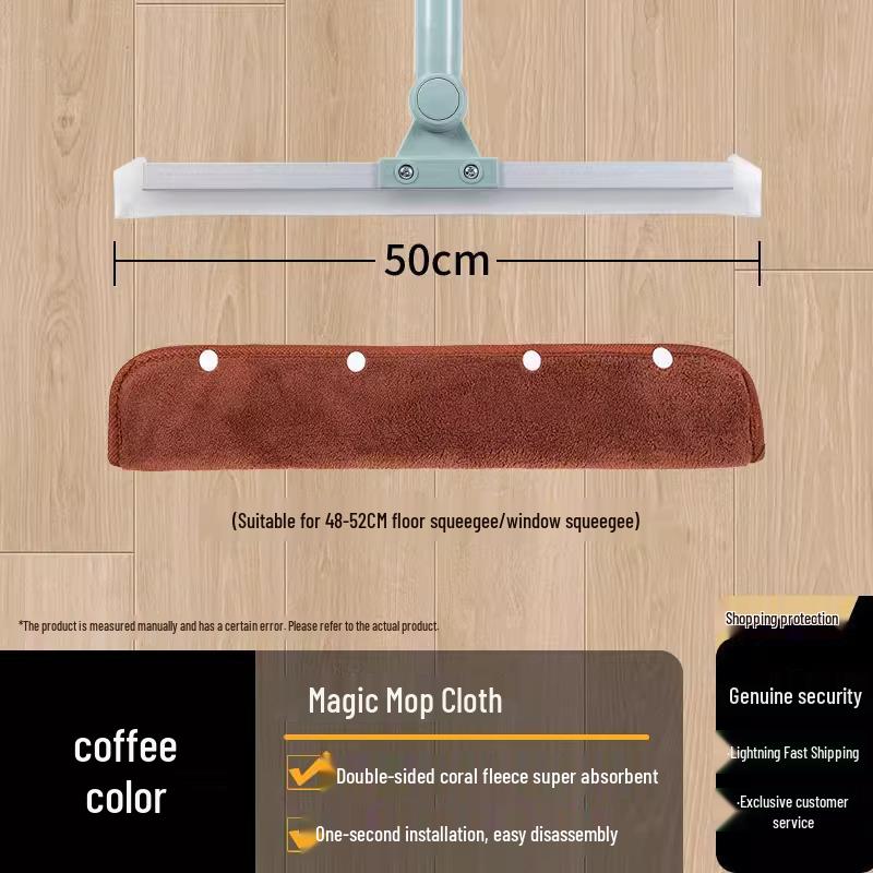 Coral Fleece Magic Mop Squeegee Replacement Cover - Broom Mop Cloth Floor Scraper Towel