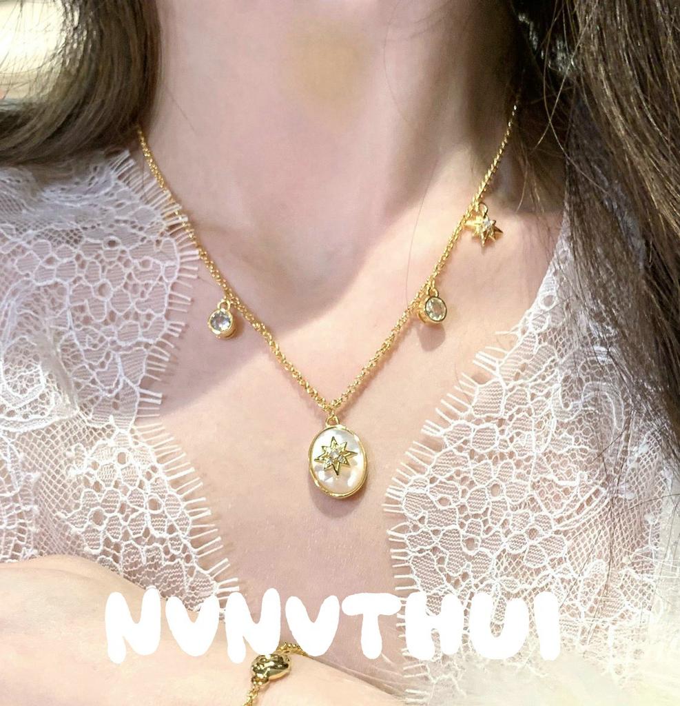 Italian Vintage Hammer Meteorite Star Glow Gem Necklace Vintage Comet Fritillary Teardrop Zircon Bracelet
