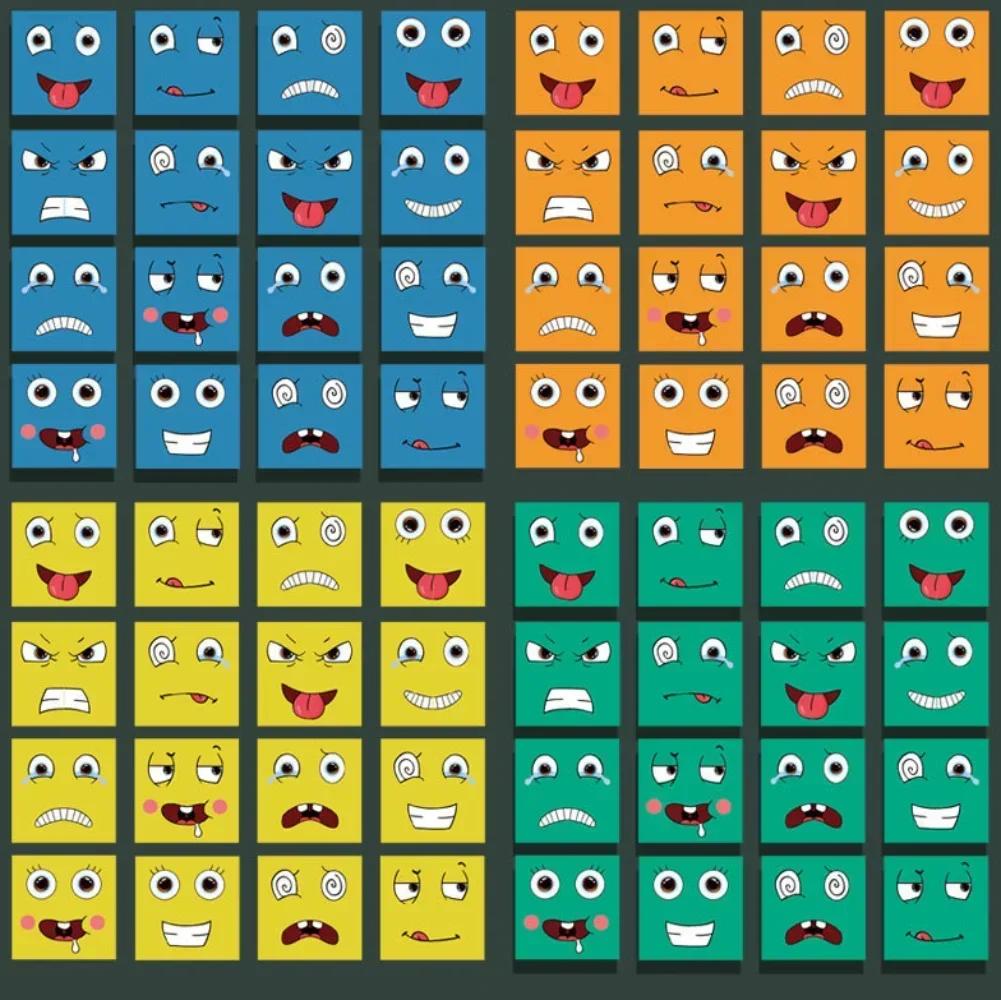 Cube Face Changing Wood Puzzle Building Blocks Board Game Montessori Expression Wooden Blocks Blocos For Children Kids Toys Gift