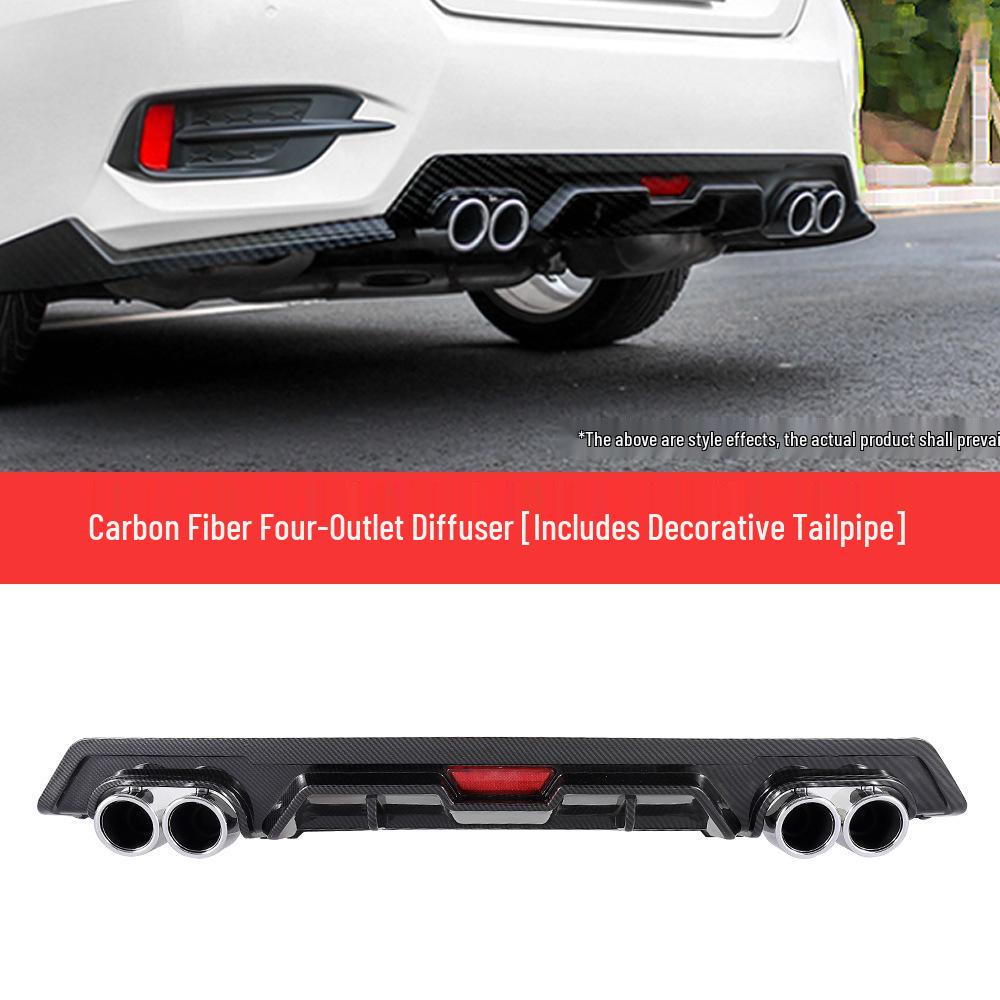 Rear Diffuser, Bumper, Lip & Exhaust Tips for 2016-2019 Civic Sedan Modifications