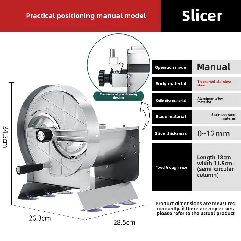 Commercial Manual Fruitl And Vegetable Slicer Adjustable Thickness Stainless Steel