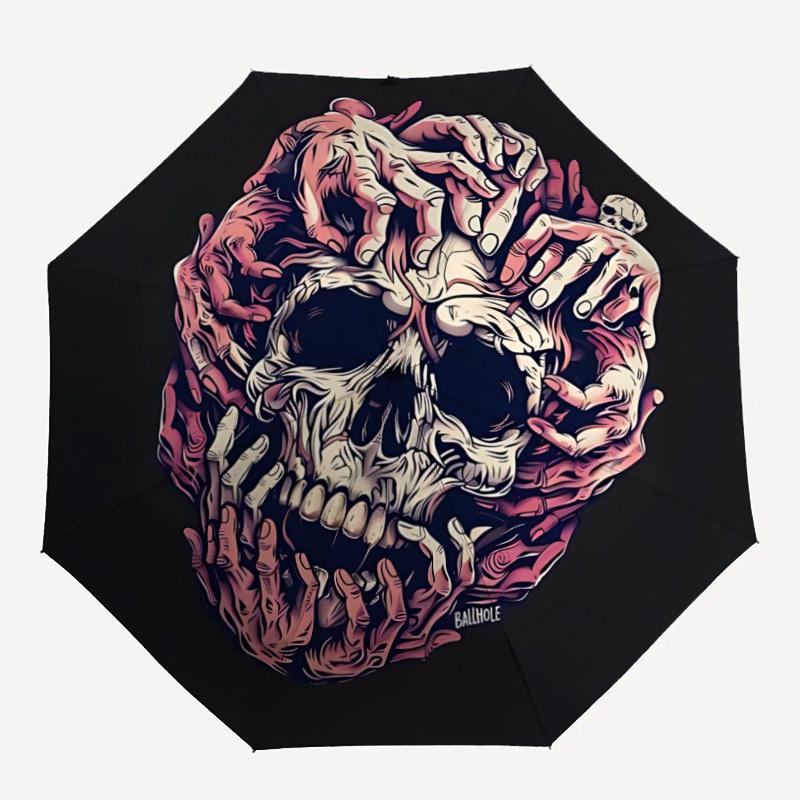 

1PC Skull Hands Automatic Opening And Closing, Sturdy Iron Frame, Portable Folding Design, Suitable For Men And Women In All Seasons08