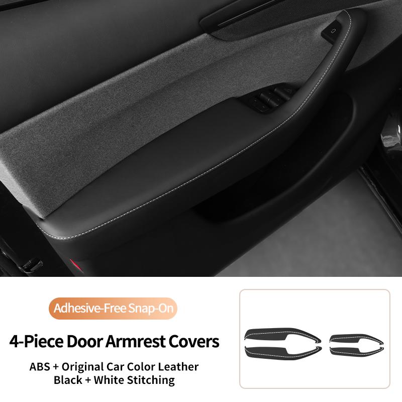 

Door Handle Protective Cover Boot For Tesla Model 3 Highland / Model Y Juniper 2025 Original Color Leather + ABS Car Accessories Model 3 (19-23) чорний білий колір