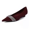 Fashion Luxury Rhinestone Satin Designer Brand High Heels Women Sexy Pointed Toe Soft Leather Wedges Shoes Elegant Comfortable Pumps