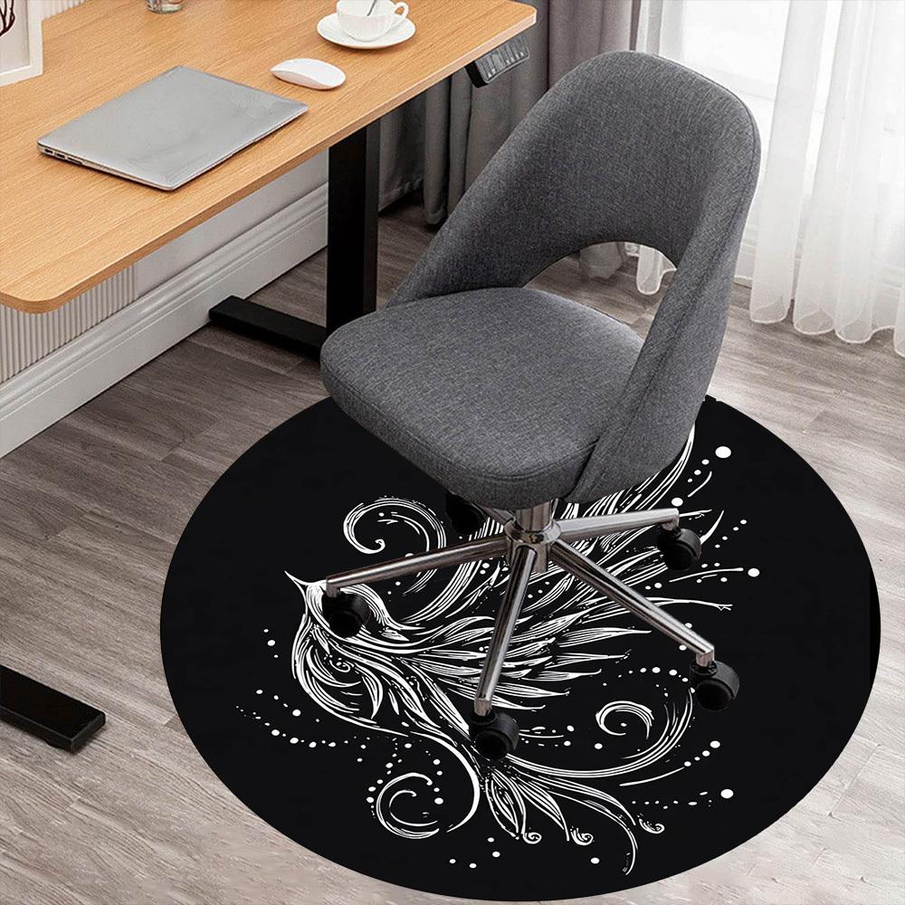 

1pc bird flower Round Chair mat Area Rug - Non-Slip, Floor Mat for Office, Bedroom, and Indoor Decor -1002039 80cm by 80cm