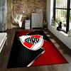 "Red and Black Carpet with Shield Emblem and Bold Geometric Design" Suitable for Use As an Anti-slip for Living Room Bedroom Sofas