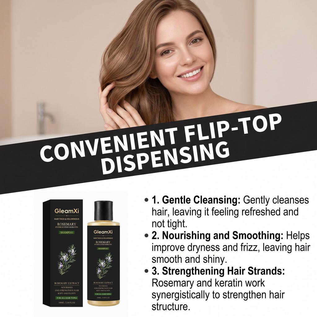 GleamXi Rosemary Shampoo for Scalp Cleansing, Botanical Moisturizing