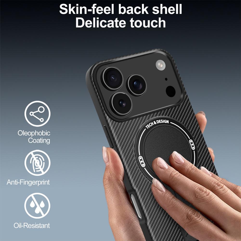 Carbon Fiber Invisible Stand Holder Built-in Magnetic Ring Case for iPhone 17 Pro Max 17 Air 16e 16 15 Plus 14 + 13 12 11 Cover