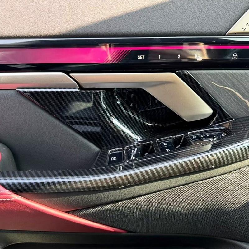 For BMW 5 Series G60 2024 Inner Door Handle Bowl Cover Trim Decoration Interior Accessories ,ABS Carbon Fiber Carbon Fiber Pattern