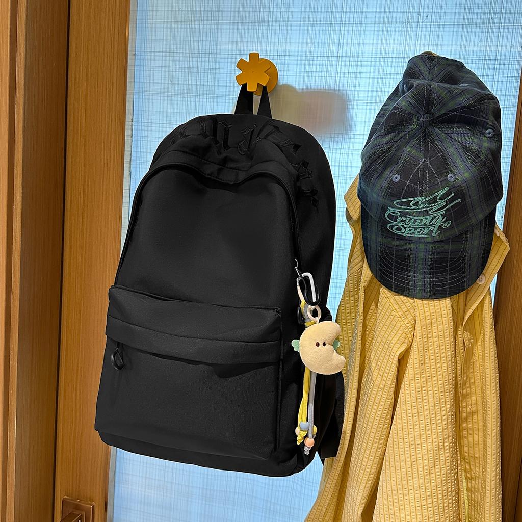 Schoolbag Solid Color Backpack Women's 1011 New Versatile College Student Middle School School Bag Lightweight Casual Computer Backpack
