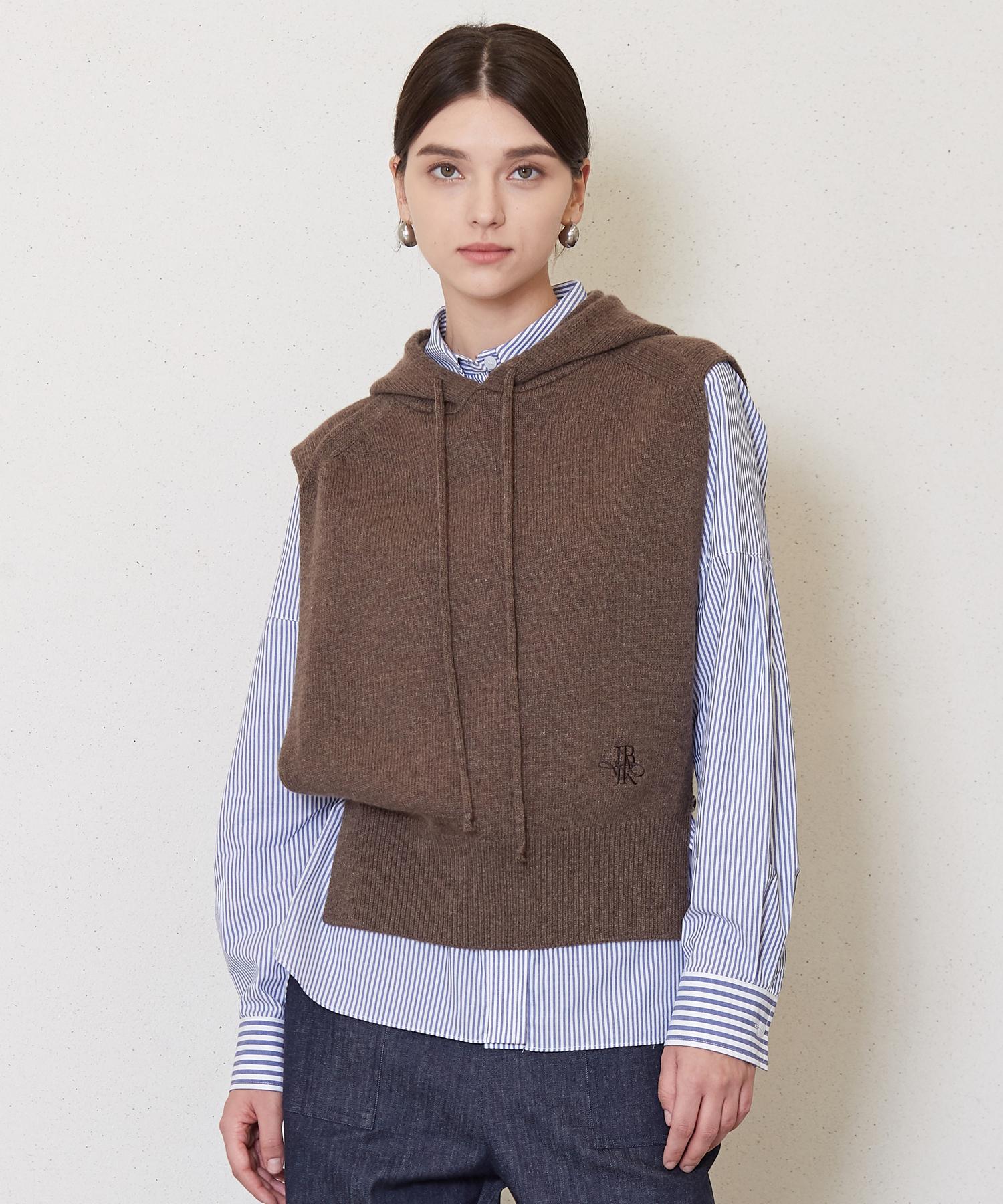Jun By Jun K Jk Hooded Layered Knit_Brown F