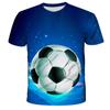 Summer New Boys Girls Fashion 3D T-Shirt Football Fire Handsome Printed Tshirt Boy Girl 4-14Y Teen Kids Soccer Children Top