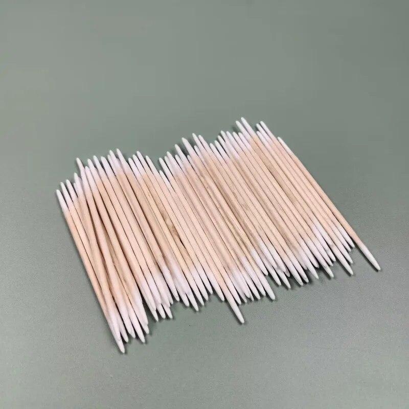 100/300 PCS/Ear Care Clean Wood Handle μυτερή άκρη κεφαλής βαμβακερό ημιμόνιμο τατουάζ βλεφαρίδων φρυδιών νήμα Beauty makeup Remove