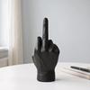 Black Gold Middle Finger Gesture Polyresin Sculpture Modern Home Decor Accessory