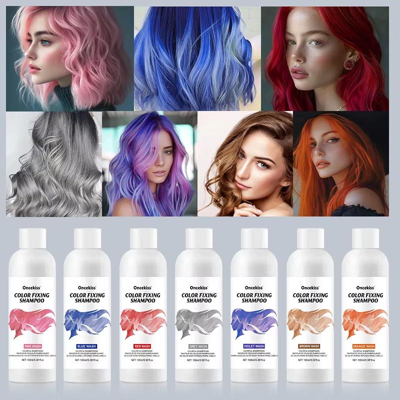 100 ml Farbfixierendes Lila Shampoo Farbe fixieren Grauhaarabdeckung Gelbstich nach dem Bleichen Haarfärbemittel Langanhaltend Nicht reizend Pflege