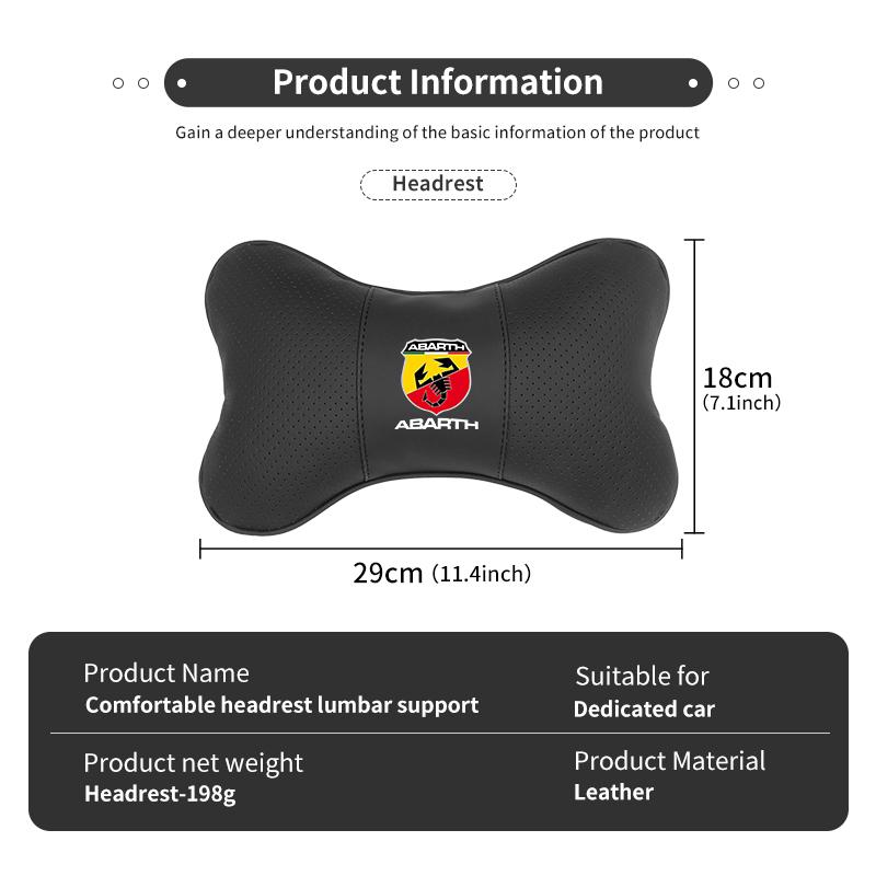 Car Seat Back Head Neck Pillow Cushion Headrest Lumbar Support For Abarth FIAT 500 Ducato Stilo Palio UNO Astra Bravo Tipo