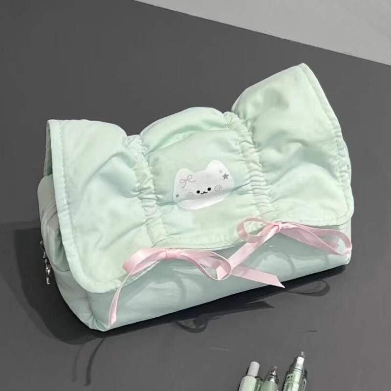 Trousse à crayons pour filles grande capacité Papillon Chat avec sac de rangement en polyester pour fournitures scolaires