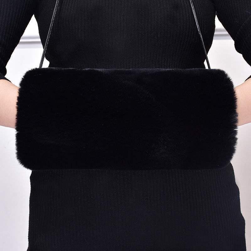 Cozy Faux Fur Muff Sleeve Hand Warmer - Winter Plush Tube Glove